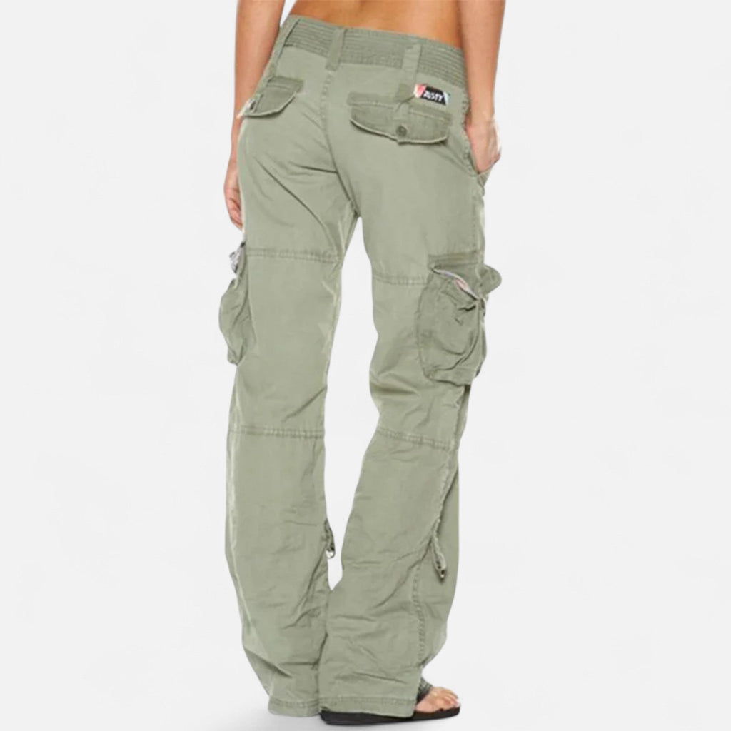 Women Trousers | Wide-Leg Relaxed Fit with Cargo Pockets