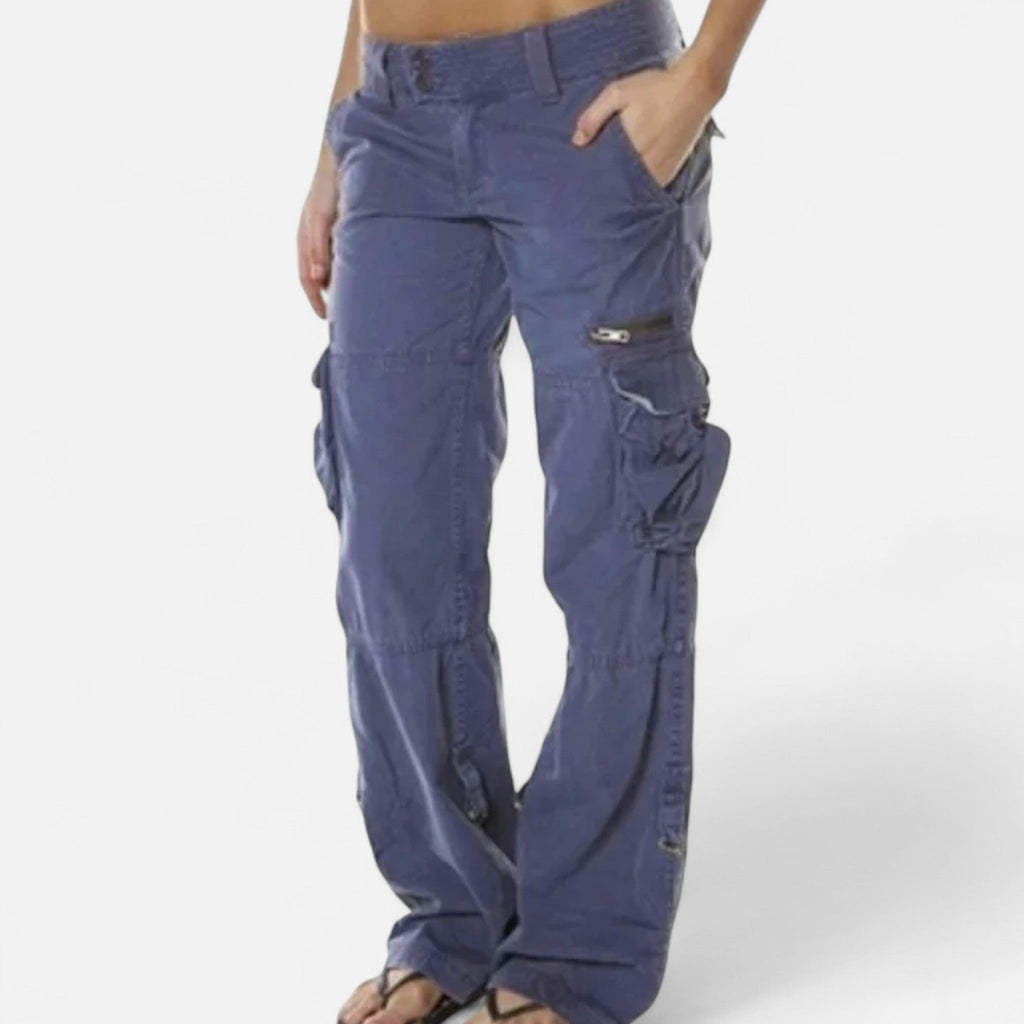 Women Trousers | Wide-Leg Relaxed Fit with Cargo Pockets