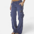 Women Trousers | Wide-Leg Relaxed Fit with Cargo Pockets