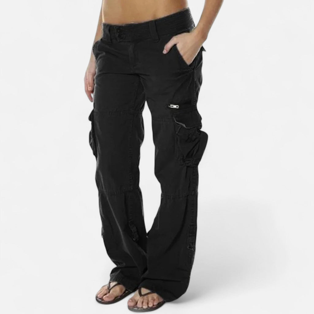 Women Trousers | Wide-Leg Relaxed Fit with Cargo Pockets