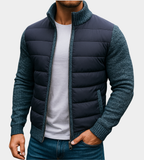 Men Jacket | Hybrid Quilted Body with Knit Sleeves