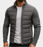 Men Jacket | Hybrid Quilted Body with Knit Sleeves