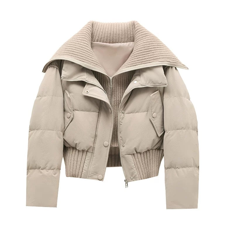 Women Jacket | Relaxed Fit with High Collar and Zip Front