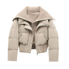 Women Jacket | Relaxed Fit with High Collar and Zip Front
