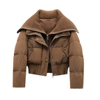 Women Jacket | Relaxed Fit with High Collar and Zip Front