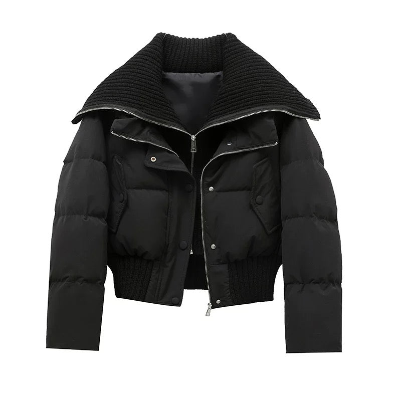 Women Jacket | Relaxed Fit with High Collar and Zip Front