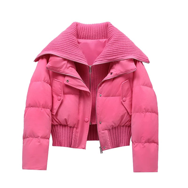 Women Jacket | Relaxed Fit with High Collar and Zip Front