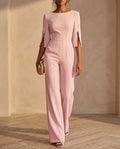 Women Jumpsuit | Fitted Bodice with Wide-Leg and Pearl Details
