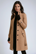Women Coat | Knee-Length Fit with Front Button Closure