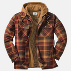 Men Jacket | Quilted Lining Shirt-Style Front Button Closure