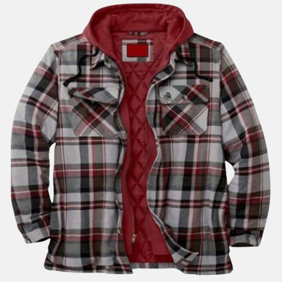 Men Jacket | Quilted Lining Shirt-Style Front Button Closure