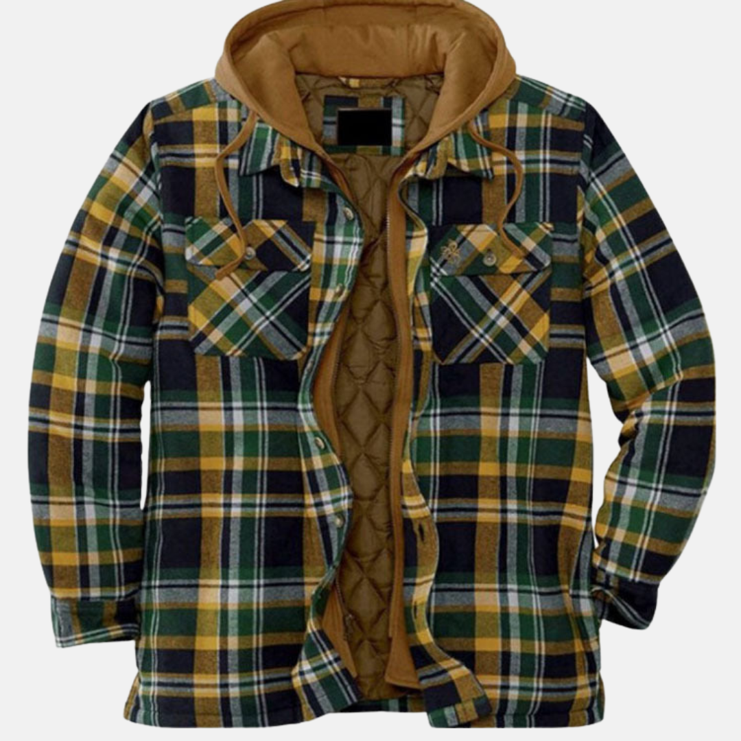 Men Jacket | Quilted Lining Shirt-Style Front Button Closure