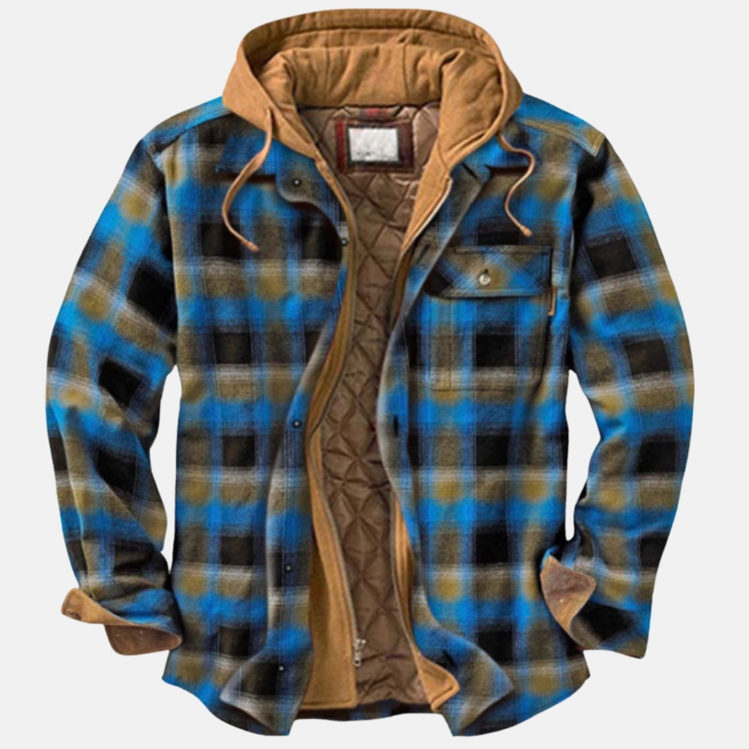 Men Jacket | Quilted Lining Shirt-Style Front Button Closure