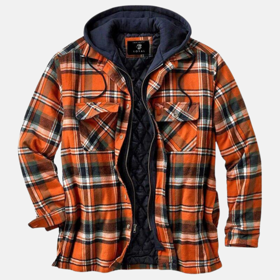 Men Jacket | Quilted Lining Shirt-Style Front Button Closure
