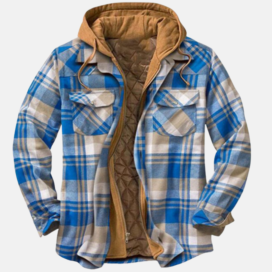 Men Jacket | Quilted Lining Shirt-Style Front Button Closure