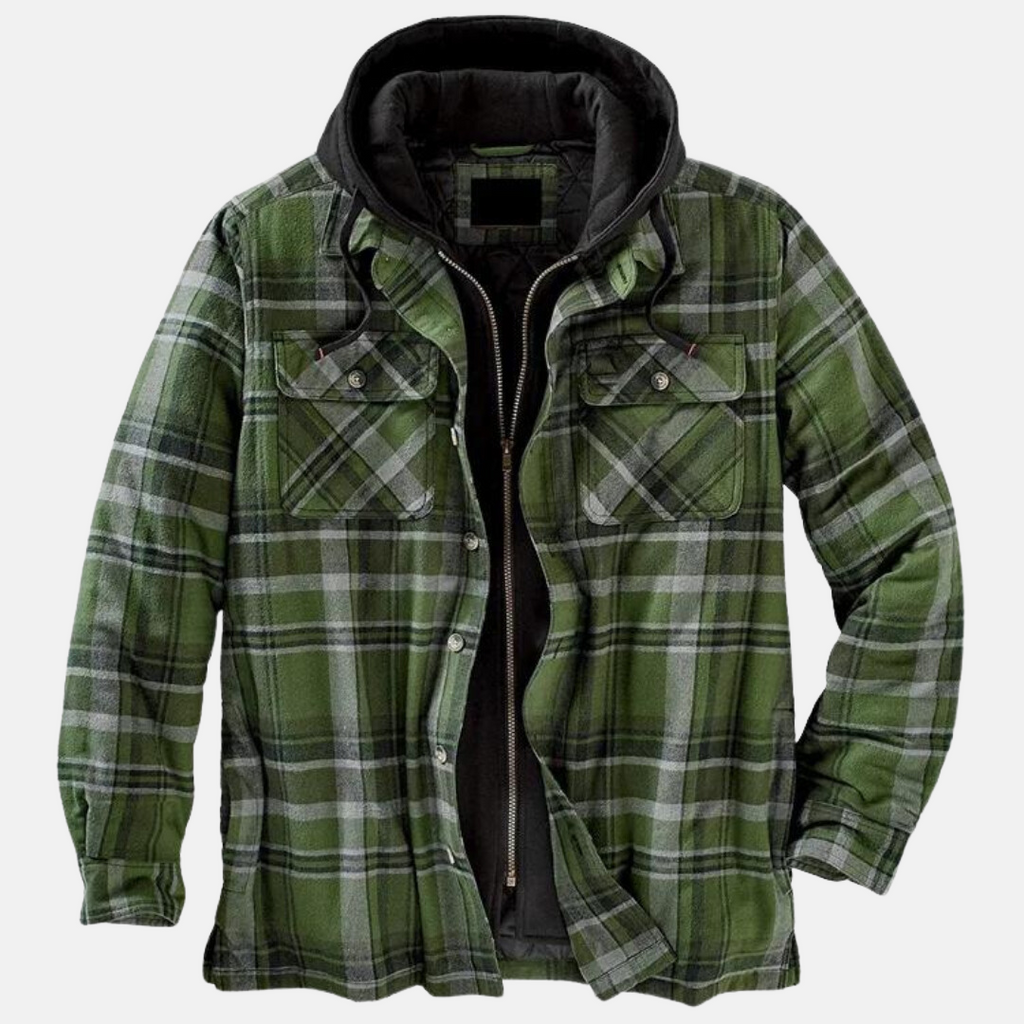 Men Jacket | Quilted Lining Shirt-Style Front Button Closure
