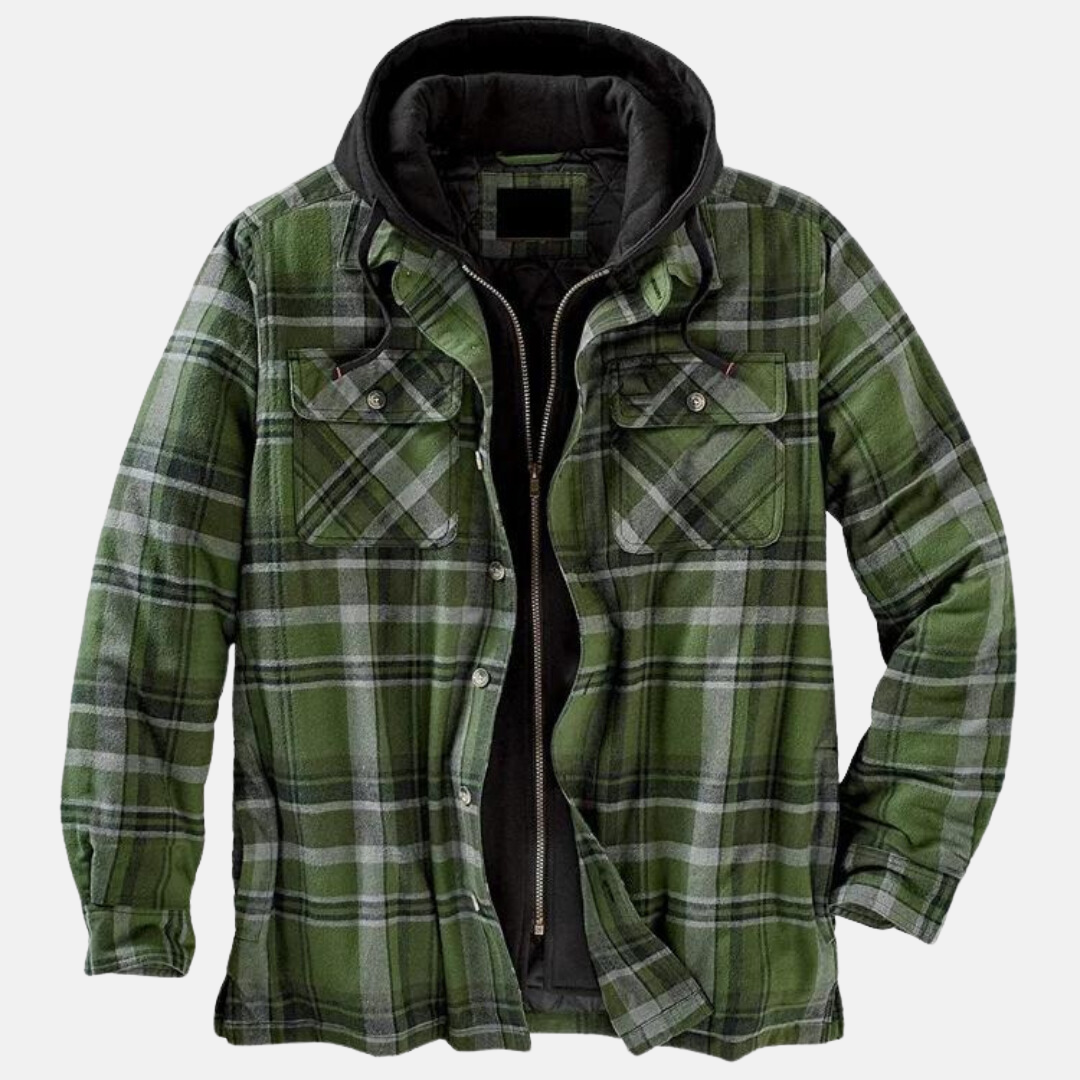 Men Jacket | Quilted Lining Shirt-Style Front Button Closure