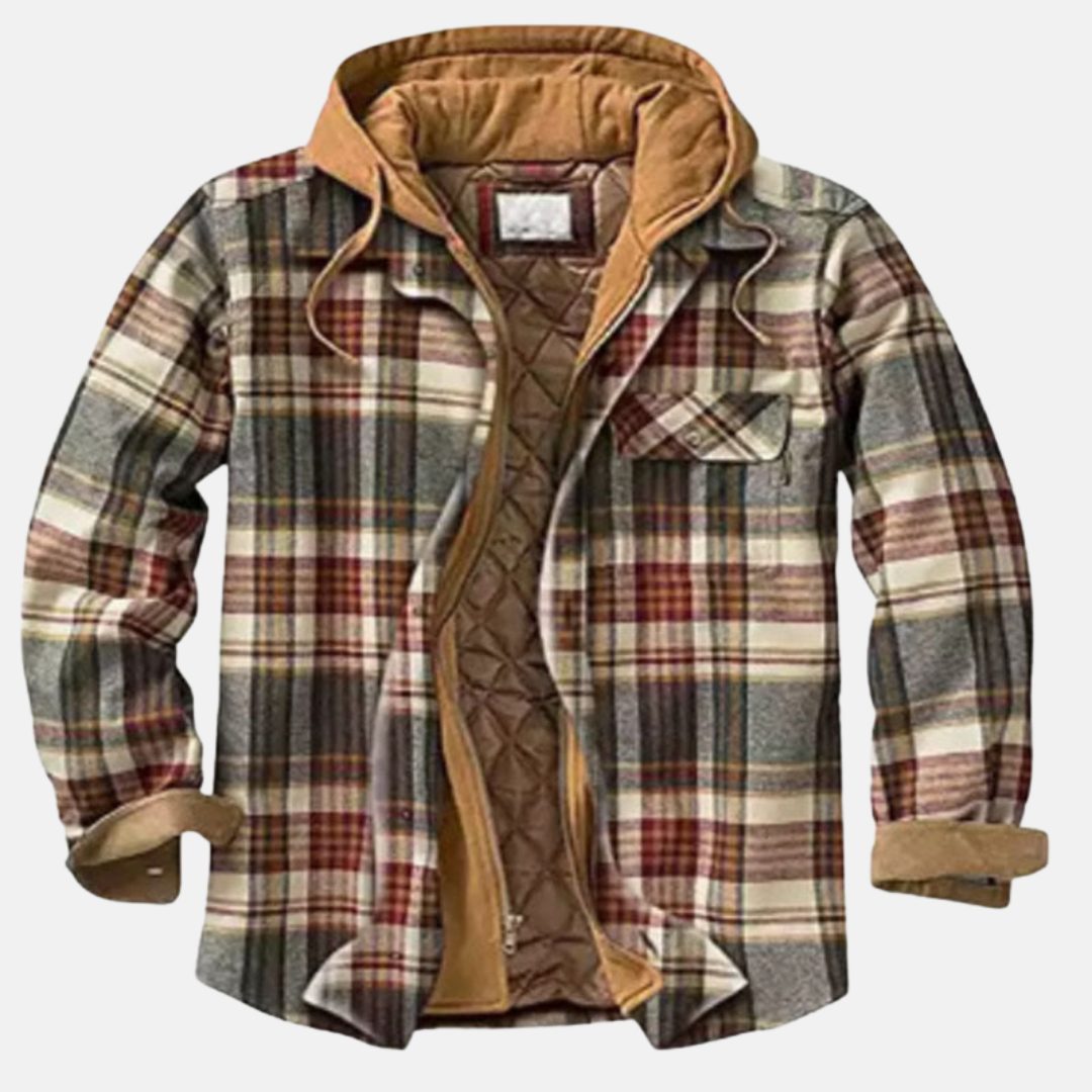 Men Jacket | Quilted Lining Shirt-Style Front Button Closure