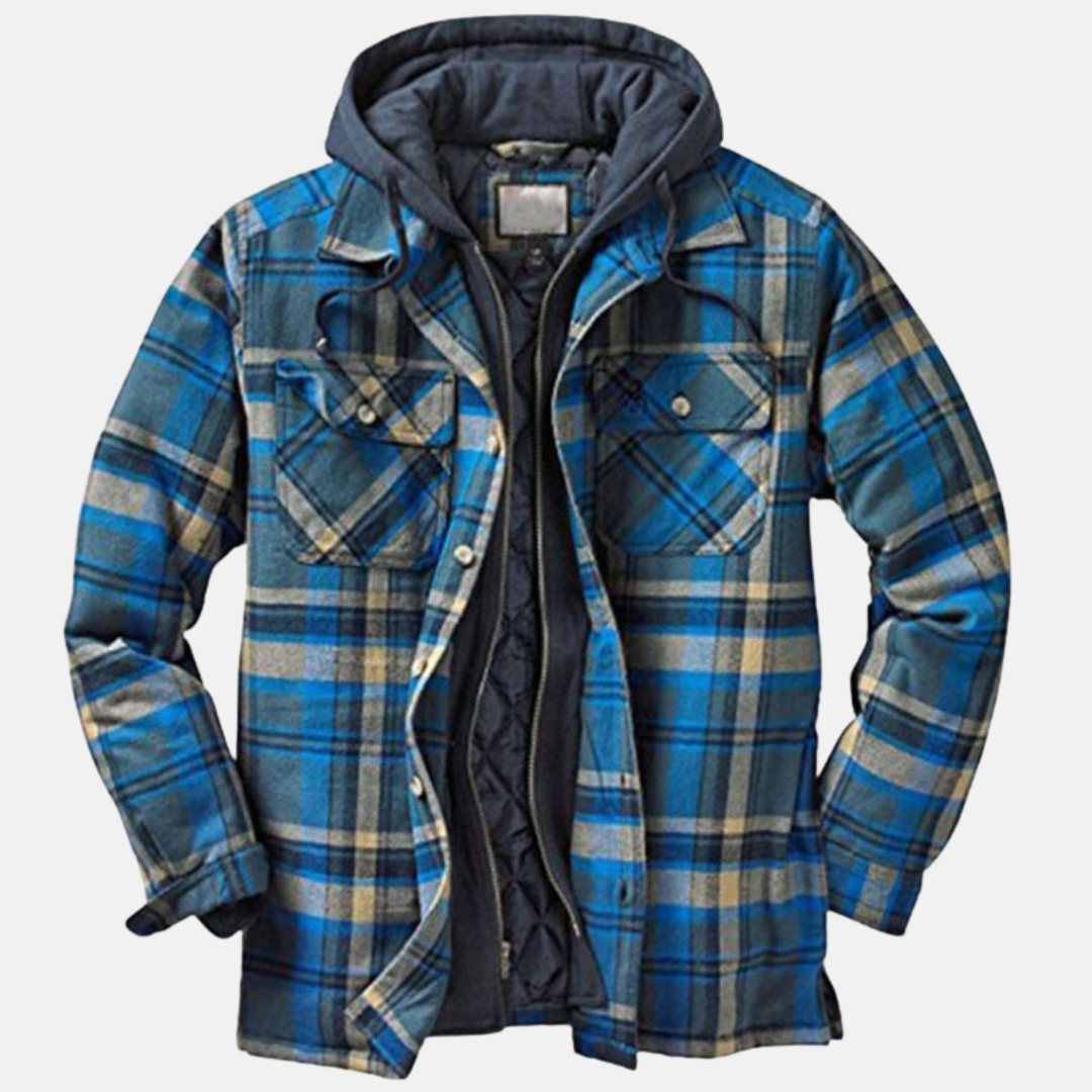 Men Jacket | Quilted Lining Shirt-Style Front Button Closure