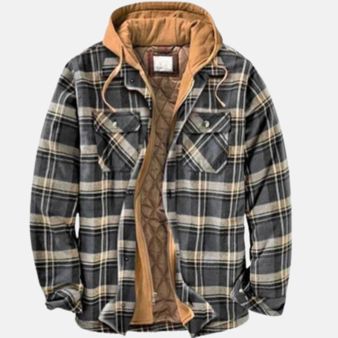 Men Jacket | Quilted Lining Shirt-Style Front Button Closure