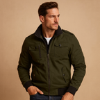 Men Jacket | High Collar Bomber with Zip Pocket Detail