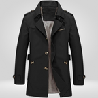 Men Coat | Regular Fit with Button and Belt Waist Closure