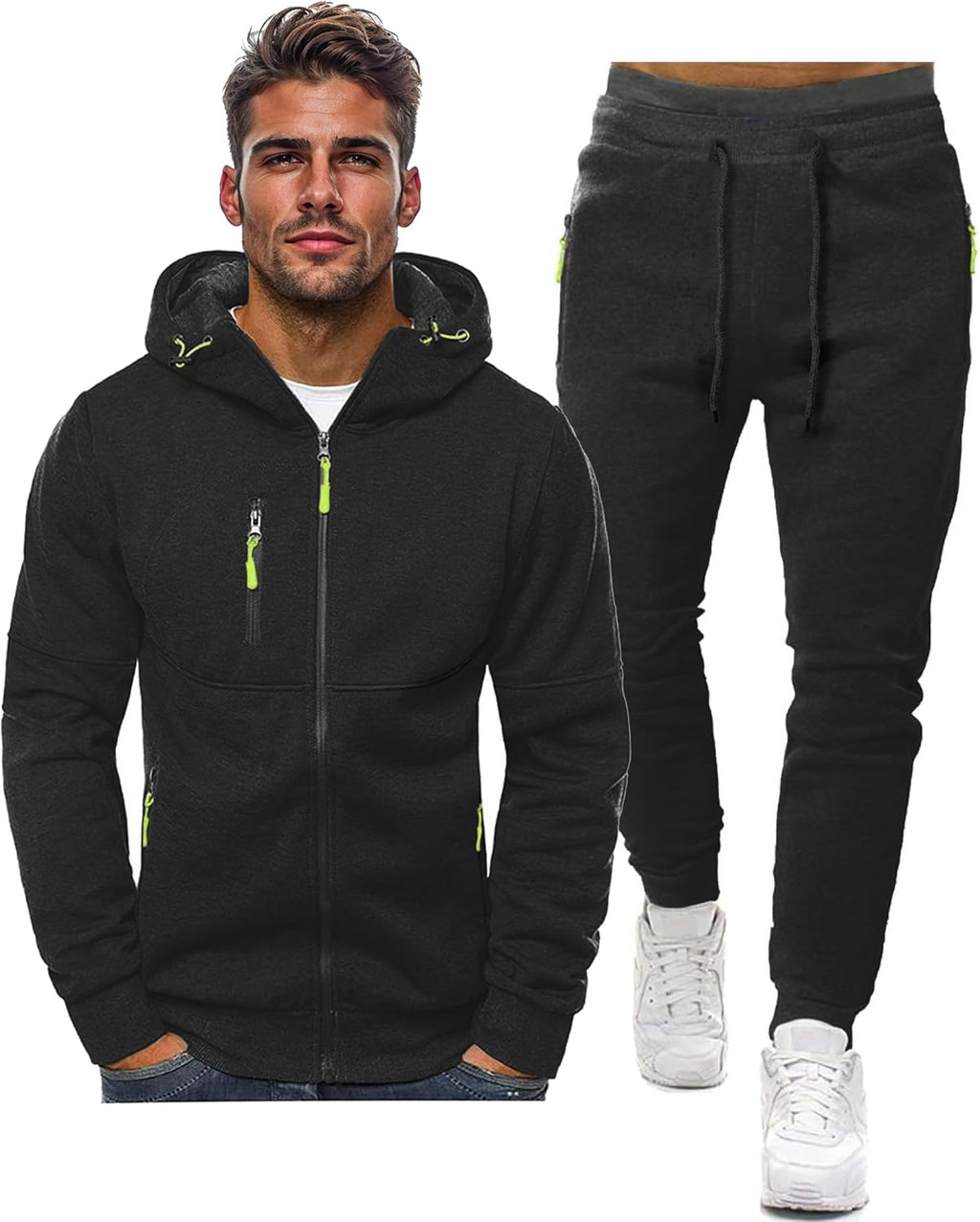 Men Set | Zip Hooded Top and Jogger Trousers Regular Fit