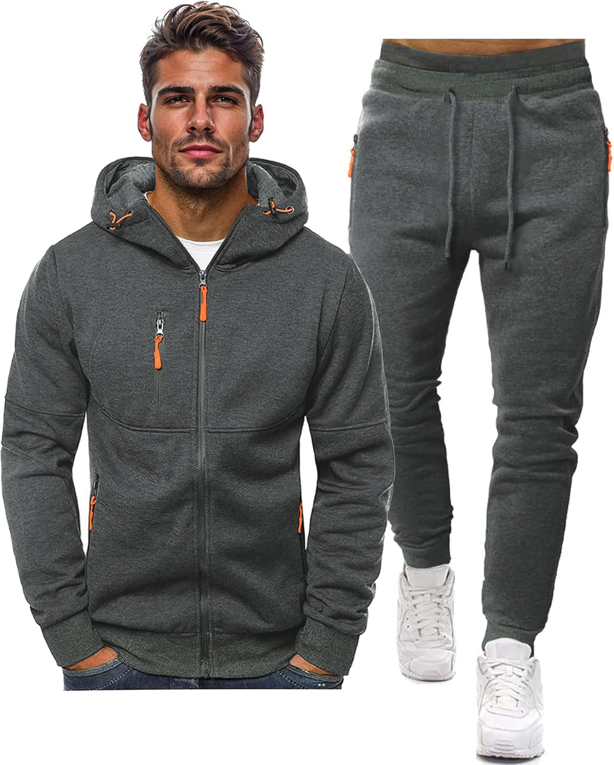 Men Set | Zip Hooded Top and Jogger Trousers Regular Fit