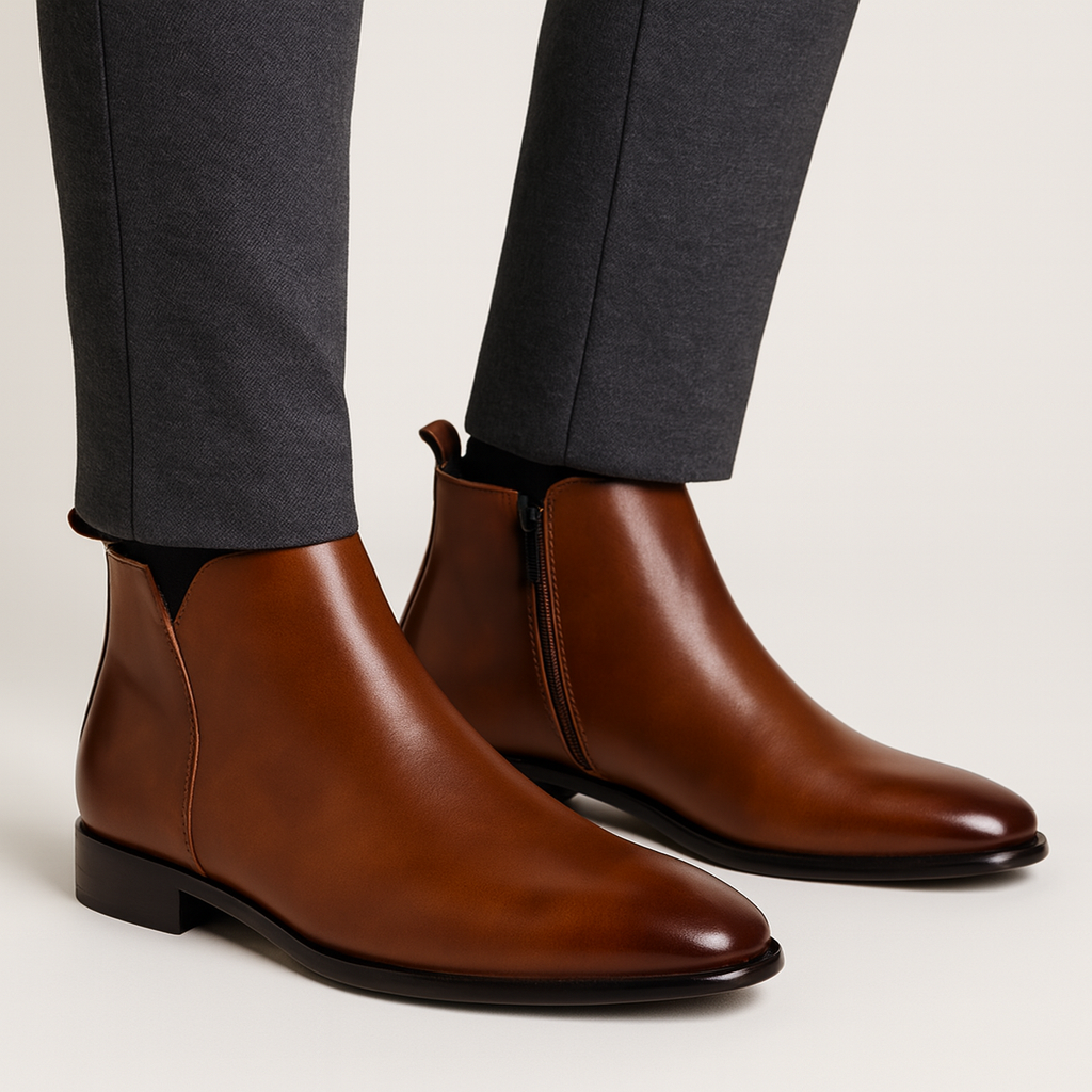 Men Boots | Ankle Height with Side Zip Closure