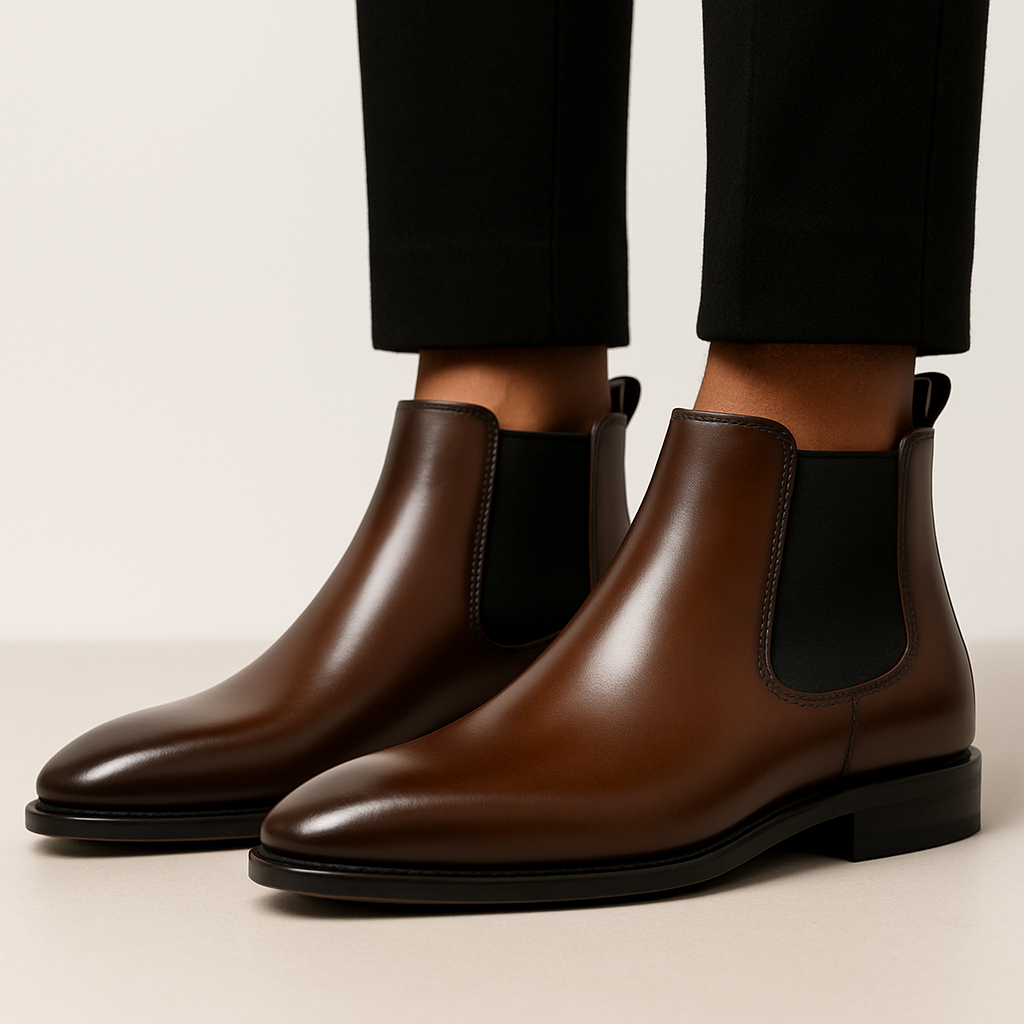 Men Boots | Slip-On Chelsea Style with Elastic Side Panels