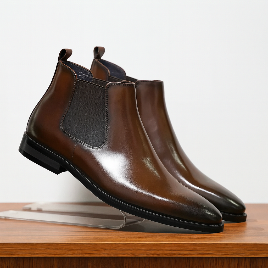 Men Boots | Slip-On Chelsea Style with Elastic Side Panels