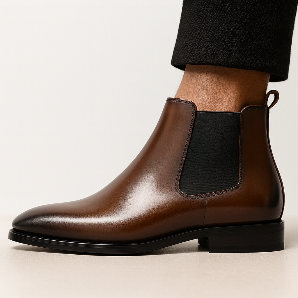 Men Boots | Slip-On Chelsea Style with Elastic Side Panels