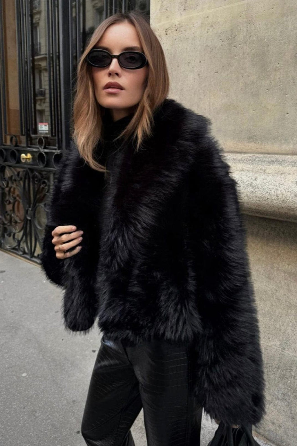 Women Jacket | Short Cut Faux Fur with Open Front Design