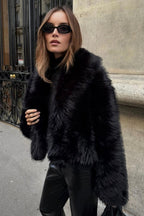 Women Jacket | Short Cut Faux Fur with Open Front Design