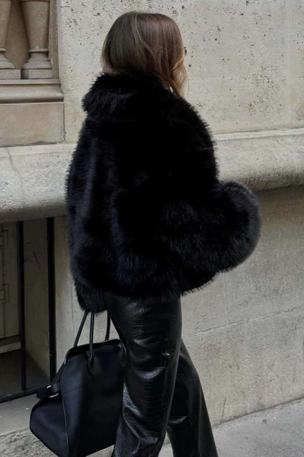 Women Jacket | Short Cut Faux Fur with Open Front Design