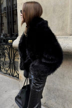 Women Jacket | Short Cut Faux Fur with Open Front Design