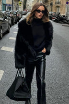 Women Jacket | Short Cut Faux Fur with Open Front Design