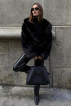 Women Jacket | Short Cut Faux Fur with Open Front Design