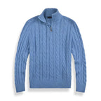 Men Sweater | Half-Zip High Collar with Ribbed Finish