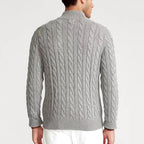 Men Sweater | Half-Zip High Collar with Ribbed Finish