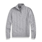 Men Sweater | Half-Zip High Collar with Ribbed Finish