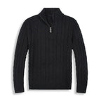 Men Sweater | Half-Zip High Collar with Ribbed Finish
