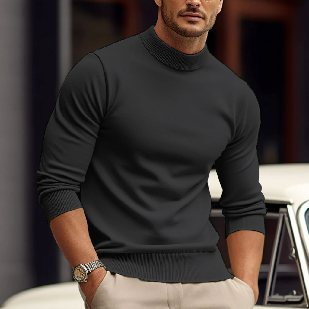 Men Sweater | Turtleneck Fitted Pullover Long Sleeve Cut