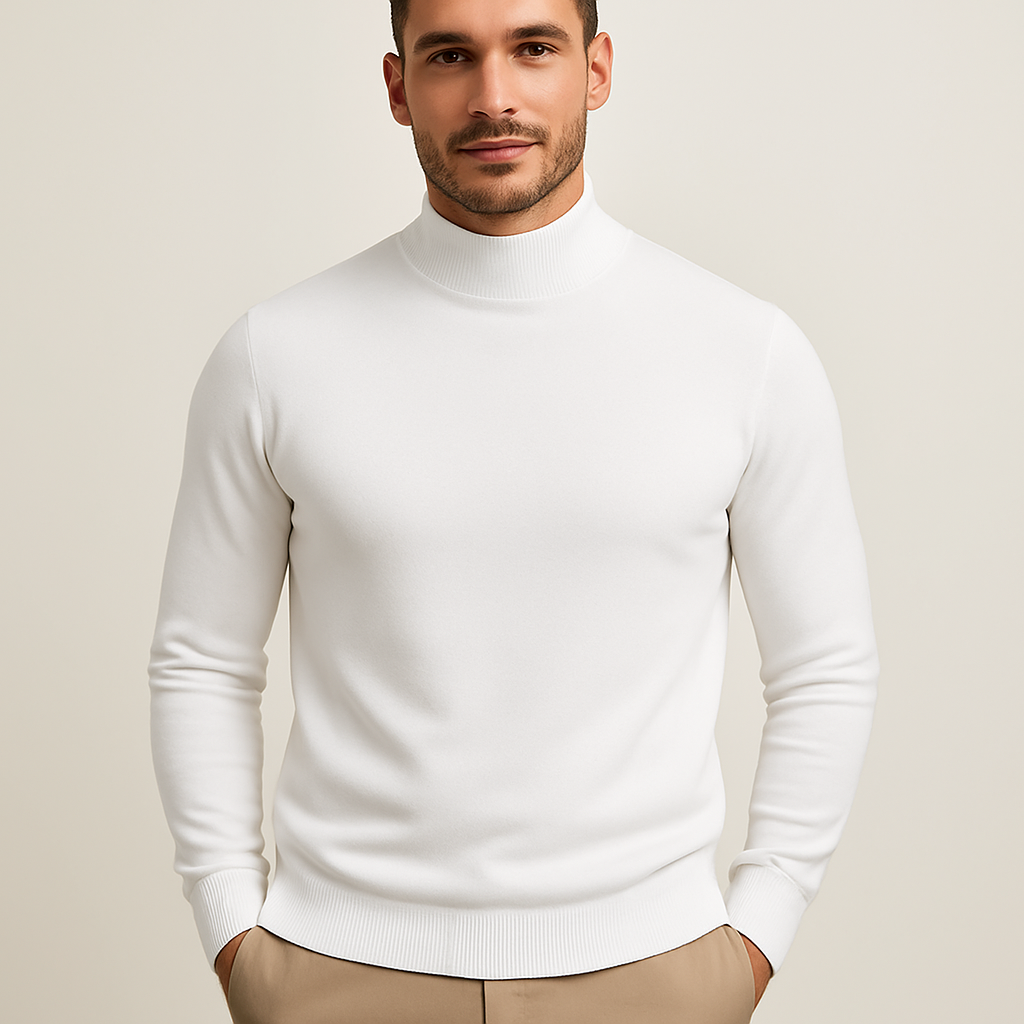 Men Sweater | Turtleneck Fitted Pullover Long Sleeve Cut