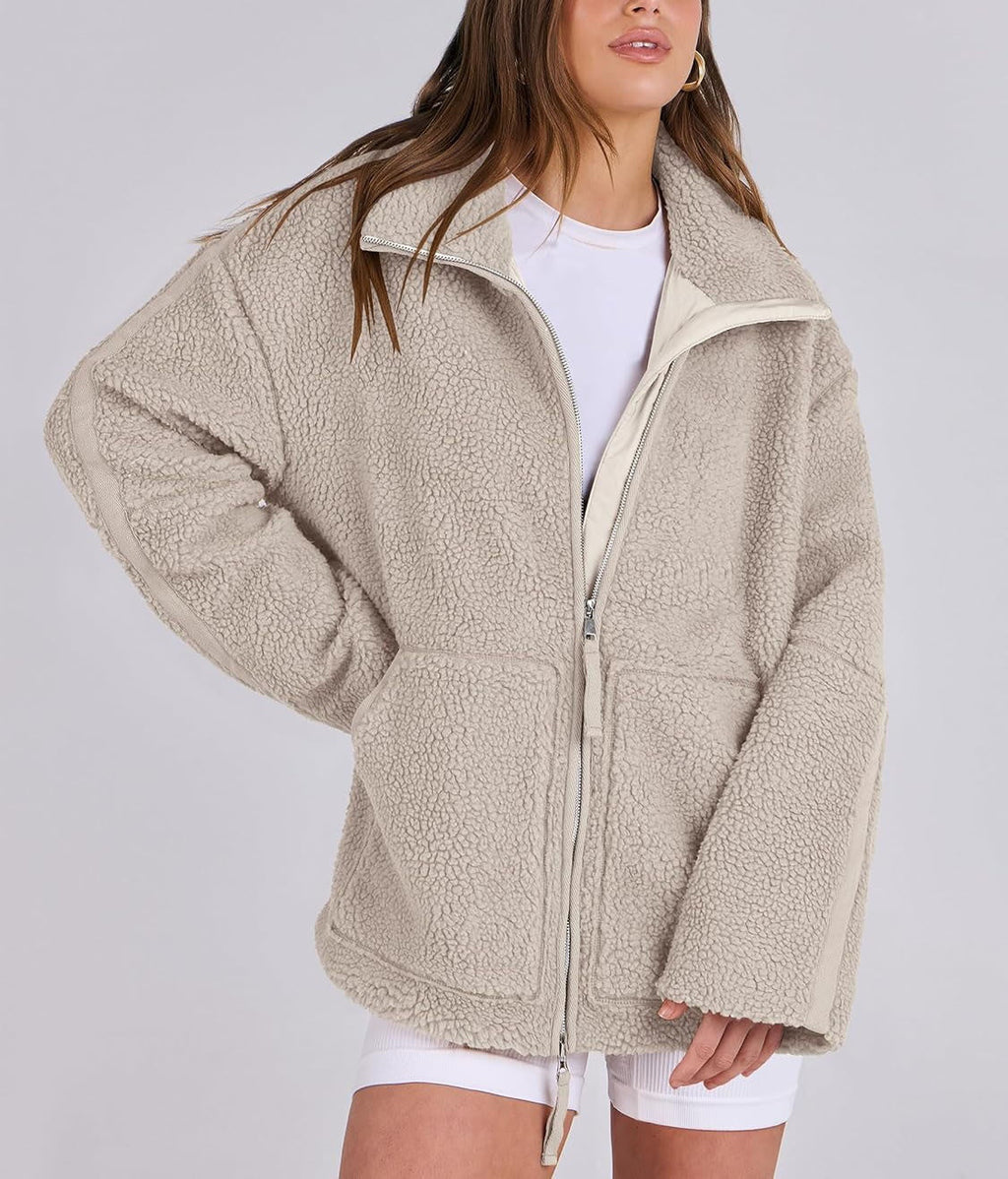 Women Coat | Oversized Zip Front with Extended Length Fit