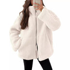 Women Coat | Oversized Zip Front with Extended Length Fit