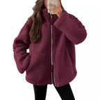 Women Coat | Oversized Zip Front with Extended Length Fit