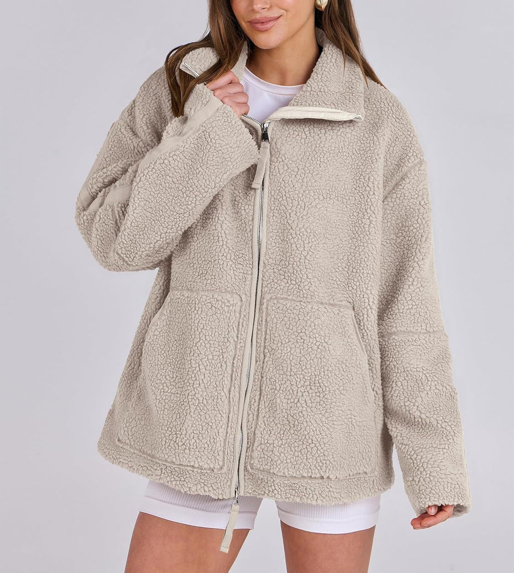 Women Coat | Oversized Zip Front with Extended Length Fit