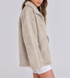 Women Coat | Oversized Zip Front with Extended Length Fit
