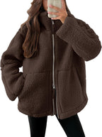 Women Coat | Oversized Zip Front with Extended Length Fit